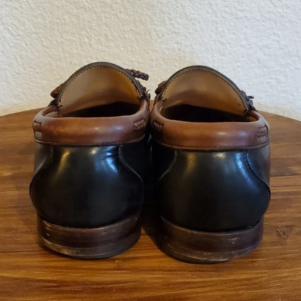 Allen Edmonds| Woodstock Black Comfort Men Loafers 2 Tone Slip On Tassels Sz.8.5